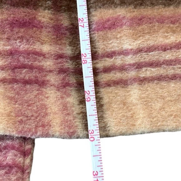 RACHEL ZOE Pink and Tan Plaid Open Front Coat with Pockets Size XS - Picture 3 of 11